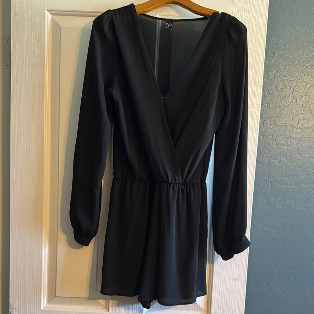 Windsor Black Long Sleeve Romper